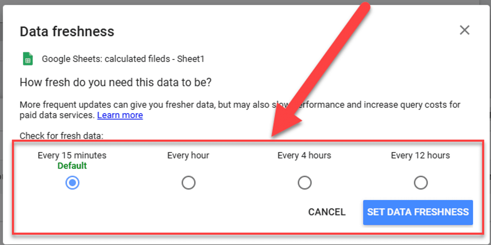 Reconnect Looker Studio data